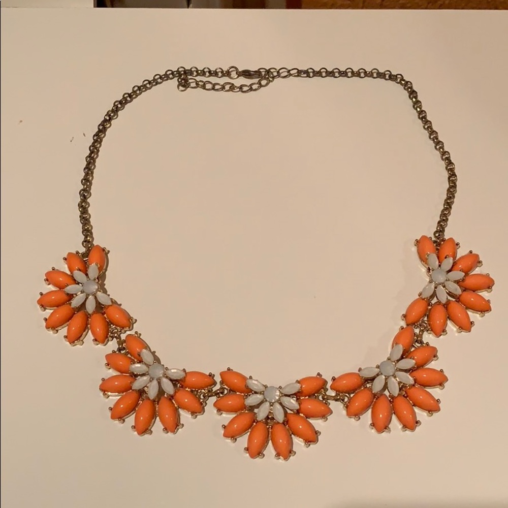 J. Crew orange starburst necklace